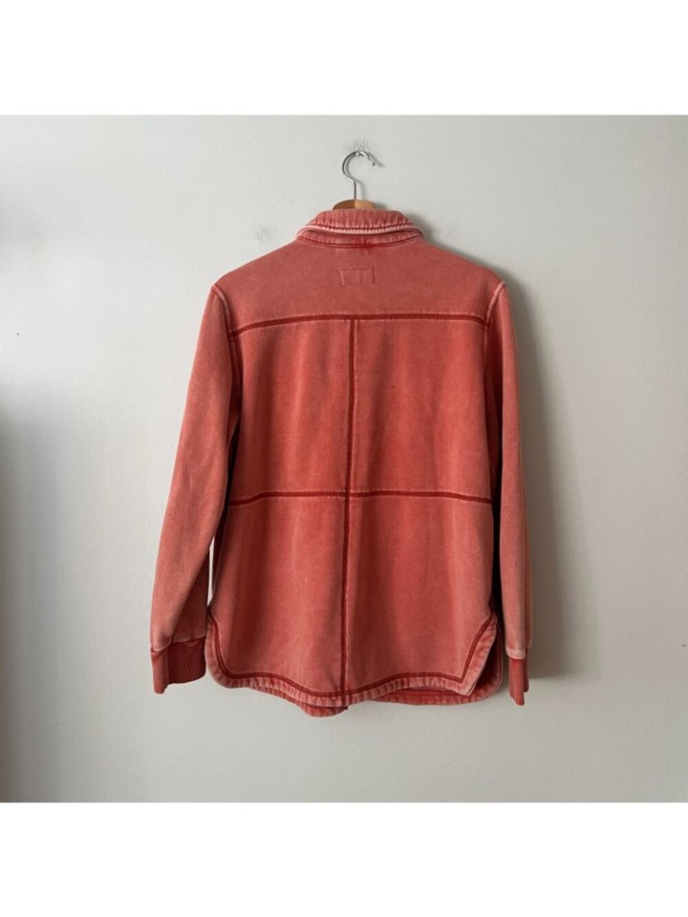 Anthropologie Pilcro Cozy Fleece Shirt Jacket Pink Women's Size Medium - Picture 7 of 9